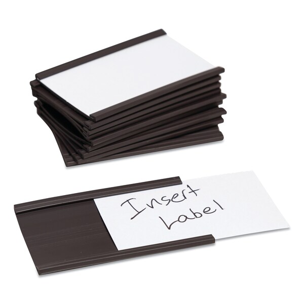 Magnetic Card Holders, 3 X 1.75, Black, PK10